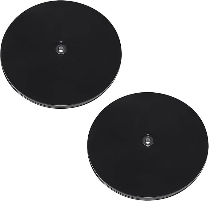 2 Pcs Black 7 inch Acrylic Lazy Susan Rotating Turntable Organizer Bearings - Round Swivel Plate for Spice Rack, Table, Cake, Kitchen Pantry