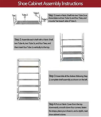 lapday 10 Tier Shoe Rack with Covers, Narrow Tall Shoe Shelf with Side Pocket, Free Standing Shoe Storage Cabinet for Closet Hallway,Bedroom,Entryway (Rose Red)