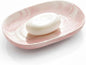 OTHIX Ceramic Soap Dish with Unique Marble Texture, Decorative Bar Soap Holder for Bathroom and Kitchen, Cute Soap Dishes for Bar Soap, Jewelry, Ring (Pink Texture)