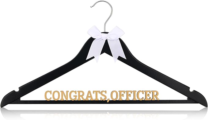 Reallnaive Police Graduation Hanger with White Bow Congrats Gift for Police Academy Graduation Promotion Retirement Ceremony Souvenir Favor Law Enforcement Officer Keepsake