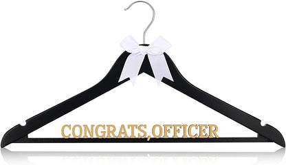 Reallnaive Police Graduation Hanger with White Bow Congrats Gift for Police Academy Graduation Promotion Retirement Ceremony Souvenir Favor Law Enforcement Officer Keepsake