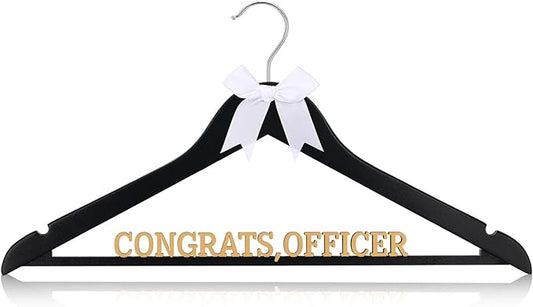 Reallnaive Police Graduation Hanger with White Bow Congrats Gift for Police Academy Graduation Promotion Retirement Ceremony Souvenir Favor Law Enforcement Officer Keepsake