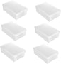 Ipetboom 6PCS Transparent Hinged Shoe Storage Boxes Dustproof Plastic Shoe Containers for Home and Shop Organization