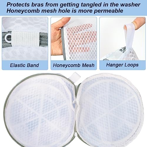 Vivifying Bra Laundry Bags, 2 Pack, 7 x 7.5 Inch Mesh Wash Bags - Image 3