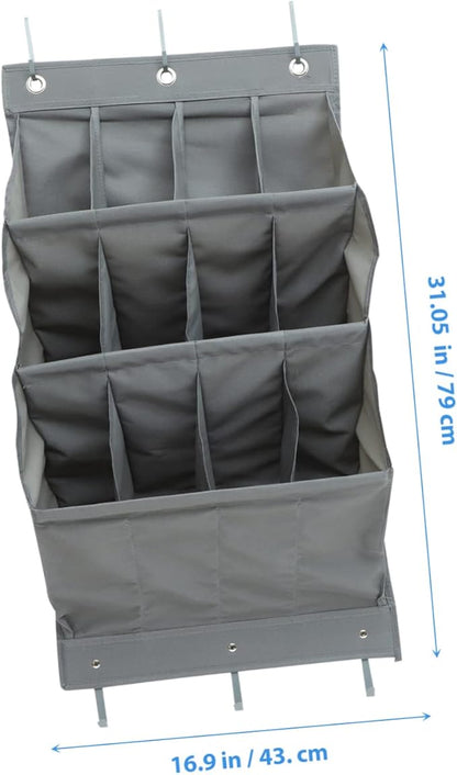 UKCOCO Multi Layer Door Back Storage Pouch Oxford Cloth Wall Hanging Organizer with Large Pockets Space Saving Shoe and Item Holder for Home Bathroom Kitchen Grey