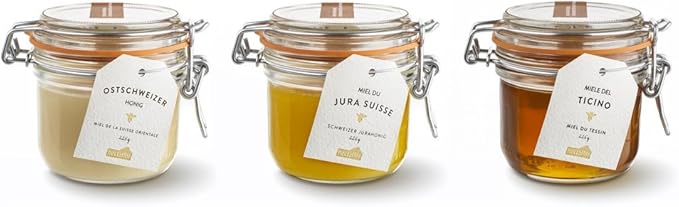 Le Parfait Super Terrine 125mL (4oz) Zero Waste Eco-Friendly Glass Canning Jars, Airtight Rubber Seal & Wire Bail Lid, BPA-Free, Water Bath Safe for Food Storage & Preserving, Made in France, 4PK