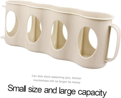 2pcs Hand Pull Type Beverage Can Organizer Section Plastic Storage Box for Refrigerator Beige Space-saving Design for Cans and Seasoning Jars and Smooth Finish