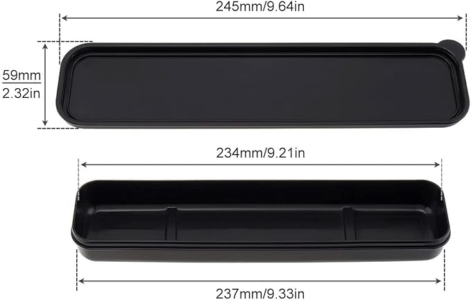 Portable Flatware Box Travel Tableware Storage Case, Simple Tableware Storage Box Case for Cutlery Kit, 9.64 x 2.32 inches (Black)