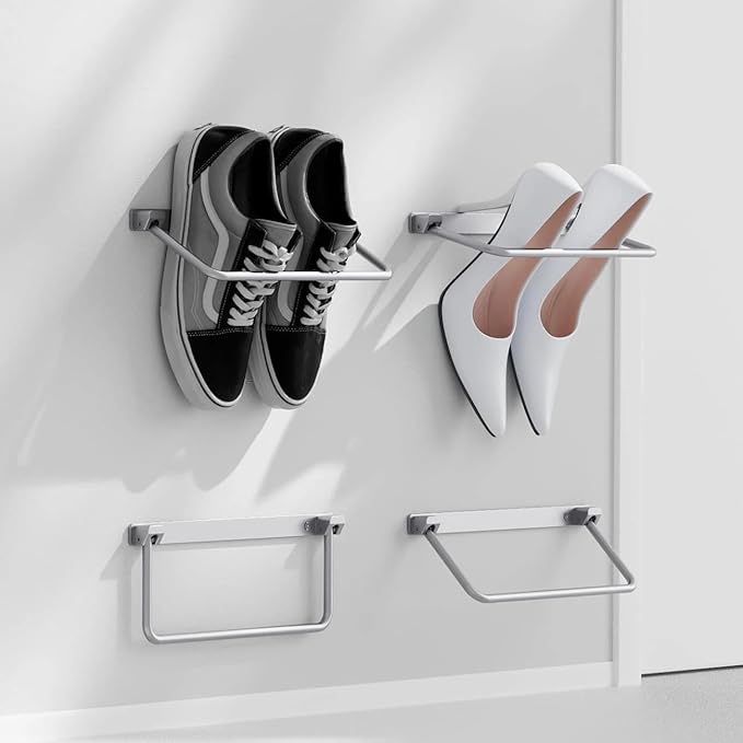 for Foldable Wall-Mounted Shoe Rack- Aluminum Hanging Shoe Organizer, Efficient Hold