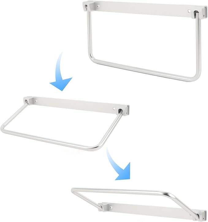 Cyrank Wall Mounted Shoe Storage Rack, Foldable RV Shoe Rack Space Saving Hanging Organizer Aluminum Alloy in Camping RV Travel (Silver)