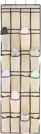 24 Pockets Hanging Shoe Organizer, Over The Door Shoe Organizer Hanging Shoes Storage Bag Door Shoe Rack Organizer for Men Women