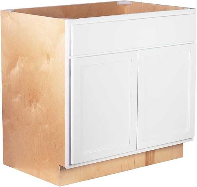 Quicklock RTA (Ready-to-Assemble) | Base Kitchen Cabinets - Shaker Style | Made in America (Pure White, 30" Wx34.5 Hx24 D Base)