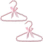 Beavorty Pearl Pet Clothes Hanger Small Dog Coat Rack with Decorative Bow Lightweight Plastic Hangers for Pet Garment Storage 7.87X6.29X0.39In Set of 2