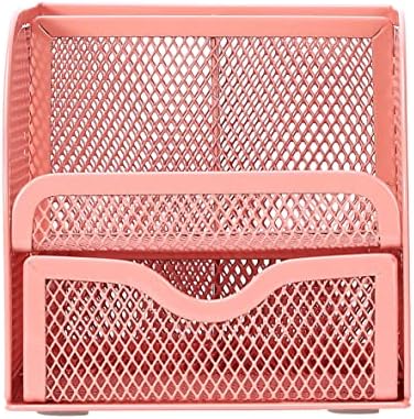Metal Mesh Pen Holder Desk Organizer Pencil Holder Pencil Organizer Stationery Organizer Pen Pot Makeup Brush Organizer for Home School Office (Pink) by Jaugufiy