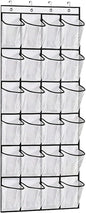 GANNEPIE Over The Door Shoe Organizer, 24 Pockets Heavy-Duty Hanging Shoe Rack, White Space-Saving Storage for Sneakers & Sundries