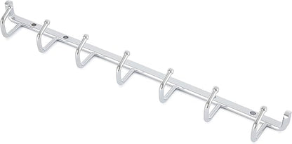 Rev-A-Shelf Sidelines 14" Closet Wall Hanging Mount for Belt, Scarf, or Tie Accessory Organization Rack Holder Hanger w/7 Hooks Chrome, BRCL-14NS-CR-1
