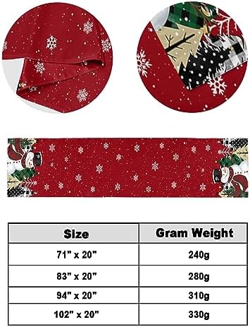 Red Snowman Christmas Bed Runners for Twin Size Bed, Xmas Tree Decorative Bed Throws for Foot of Bed, Winter Snowflake Bed Runner Sofa Throw Bedding Scarf Protector Slipcover for Bedroom/Hotel - Image 6
