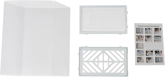 20 Pack Shoe Storage Boxes, Plastic Stackable Foldable Shoe Boxes with Clear Front Opening Door for Sneakers Flats Slippers Sandals Casual Shoes, Space Saving, 13.58*9.06*5.51in (White)