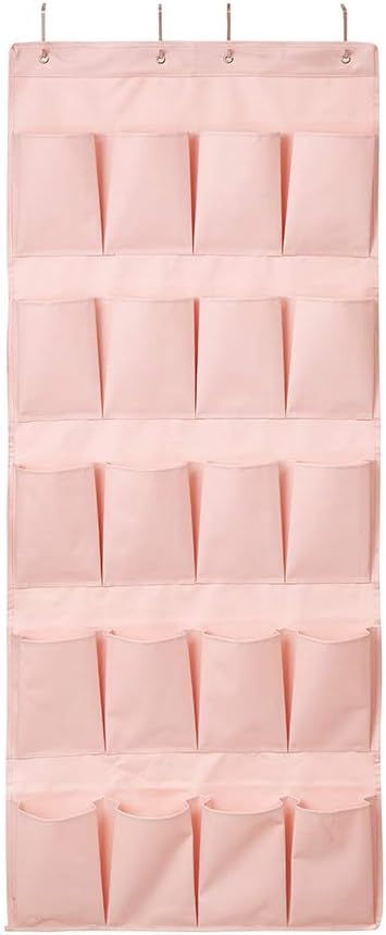 DormCo Hanging Over-The-Door Shoe Pockets - TUSK® College Storage - Rose Quartz
