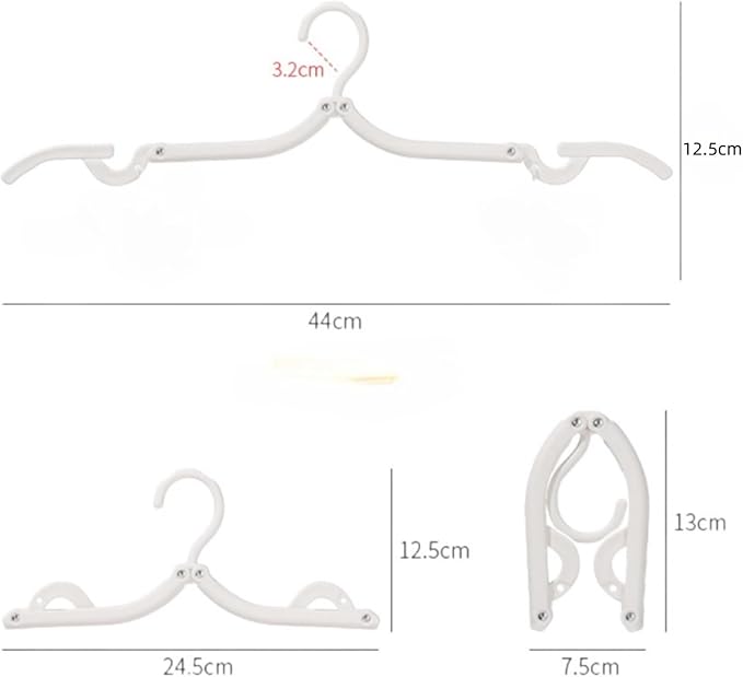 20Pcs Travel Hangers Space Saving Portable Folding Coat Hangers Travel Accessories Essentials for Traveling Camping Flying RV Cruises Suitcase Foldable Clothes Drying Rack (White)