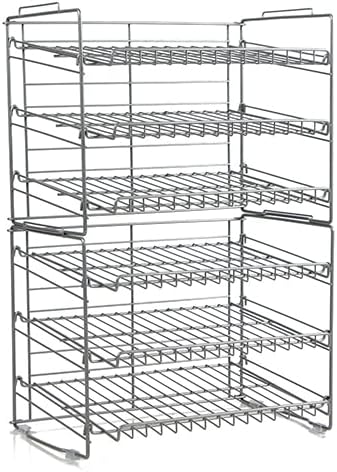 Atlantic Gravity-Fed Compact Double Canrack – Kitchen Organizer, Durable Steel Construction, Stackable or Side-by-Side, PN in Silver (Pack of 2)
