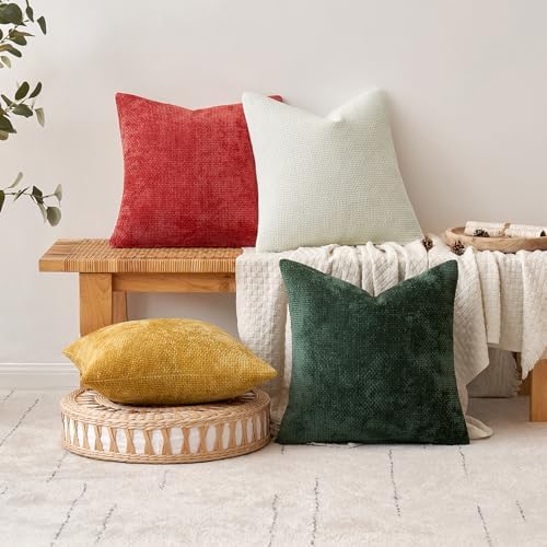 MIULEE Decorative Couch Throw Pillow Covers 18x18 in Christmas Green 2 Pack - Image 2