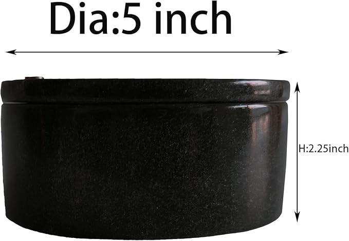 Kerixi Marble Salt Cellar and Storage Box with Two Compartments Salt Box with Swivel Lid for Storing Spice (Black)
