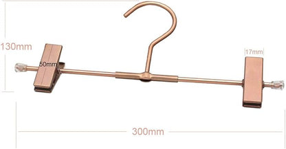 Pants Hangers 11.8" Space Saving Rose Gold Clothes Skirts Hanger 20 Pack Adjustable Clips for Jeans Trousers Display Closet Storage Scarves Slack Garment Multifunctional Rack