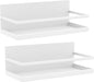 Magnetic Spice Rack Organizer Single Tier Refrigerator Spice Storage Shelf, Easy to Install The Side of The Refrigerator Can Hold spices, Jar of Olive Oil (White, 2 PACK)