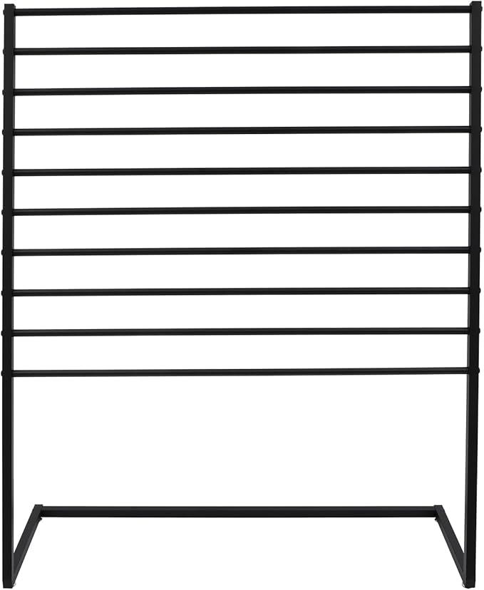 Scarf Display Stand, 10 Tier Metal Scarf Holder Organizer, Scarf Hanger Scarf Holder Scarf Organizer Belt Organizer Pants Rack Scarf Rack for Commercial Clothing Retail Store (Black, 120cm)