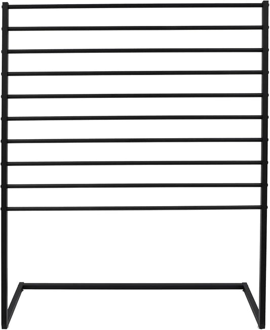 Scarf Display Stand, 10 Tier Metal Scarf Holder Organizer, Scarf Hanger Scarf Holder Scarf Organizer Belt Organizer Pants Rack Scarf Rack for Commercial Clothing Retail Store (Black, 120cm)