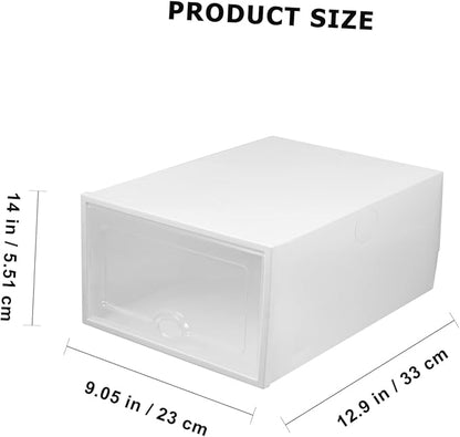 Ciieeo 6 Pcs Transparent Plastic Shoe Storage Box Drawer Style Container for Organized Home Shoes Scratch Resistant Stackable Design for Quick Access