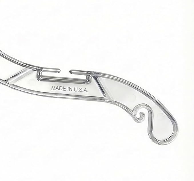 NAHANCO Children’s Plastic Shirt Hangers, Super Heavy Weight - 12" Clear (Pack of 100), Made in USA