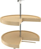 Rev-A-Shelf 2 Tier Pie-Cut Lazy Susan for Corner Base Cabinets, Plastic, 24" Double Shelf Swivel Kitchen Spice/Can Organizer, Almond, 6942-24-15-52