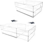 Isaac Jacobs 2-Pack Clear Expandable Storage Bins - Medium, 11"-19" L x 8.5" W x 4.8" H, Plastic Organizer with Cut-Out Handles, Adjustable Length from 11-19" for Home, Kitchen & Office
