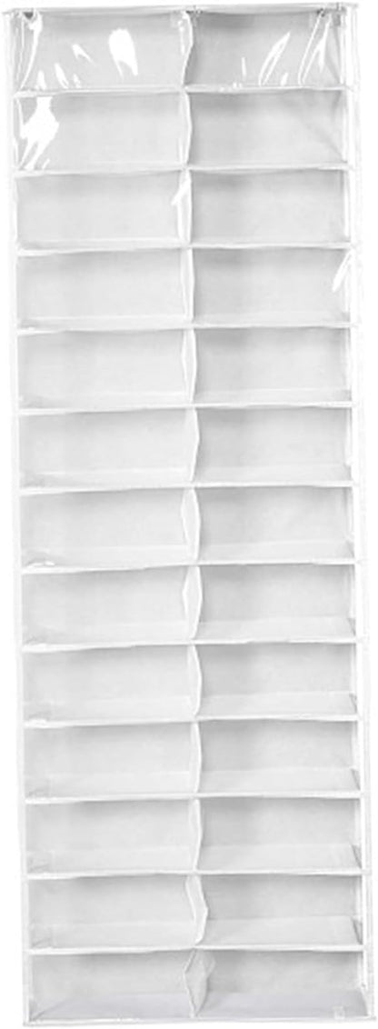 Over the Door Sweatshirt Organizer Hanging Clear Door Shoe Organizer with 26 Pocket Foldable Heavy Duty Toy Storage