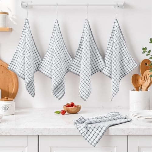 Homaxy 16 Pack Terry Kitchen Dish Cloths, 12"x12", Grey - Image 6