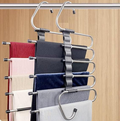 Generic Space Saving Pants Hanger- 2 Pack Closet Organizer: Jeans, Trousers, Scarves & Towels Non-Slip Hanger