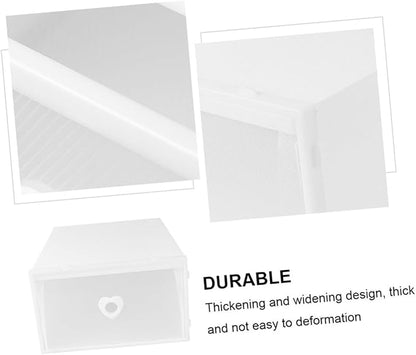Healifty 3pcs Drawer-Style Shoe Storage Box Thickened Plastic Container for Sneakers Dustproof and Moisture-Proof Organizer for High-Heeled Shoes