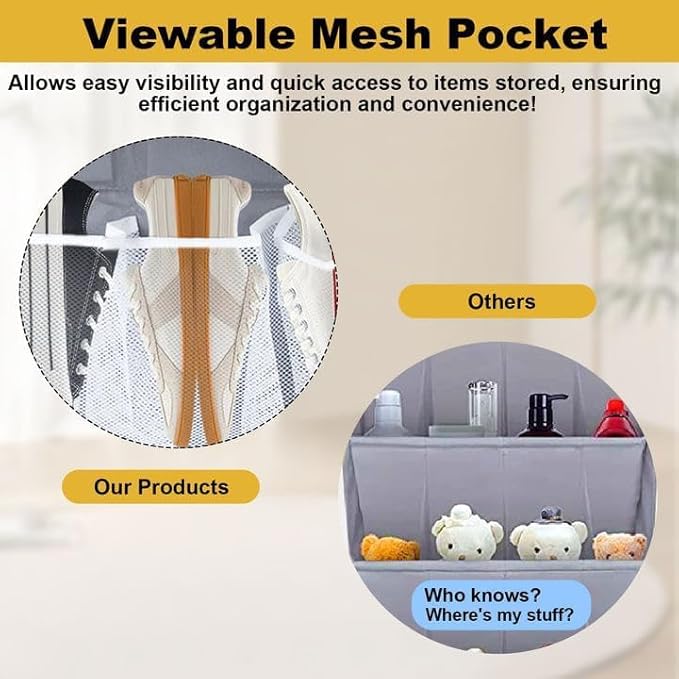2 Pcs Rv Bedside Shoe Storage, 16 Large Pocket Wall-mounted Organizer, Hanging Caddy For Rv & Camper Shoes, Entryway Essentials, Space-saving Solution