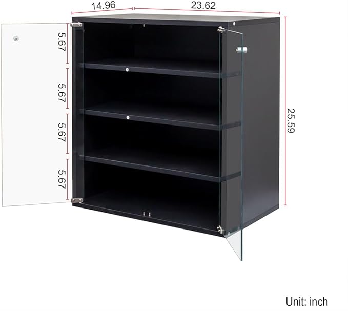 Shoe Box with RGB LED Light, Wooden Stackable Shoe Storage Box with Glass Door, Sneaker Storage Box Shoe Rack Container Holder, Shoe Storage Bin Shoe Display Case, for Shoe Collection