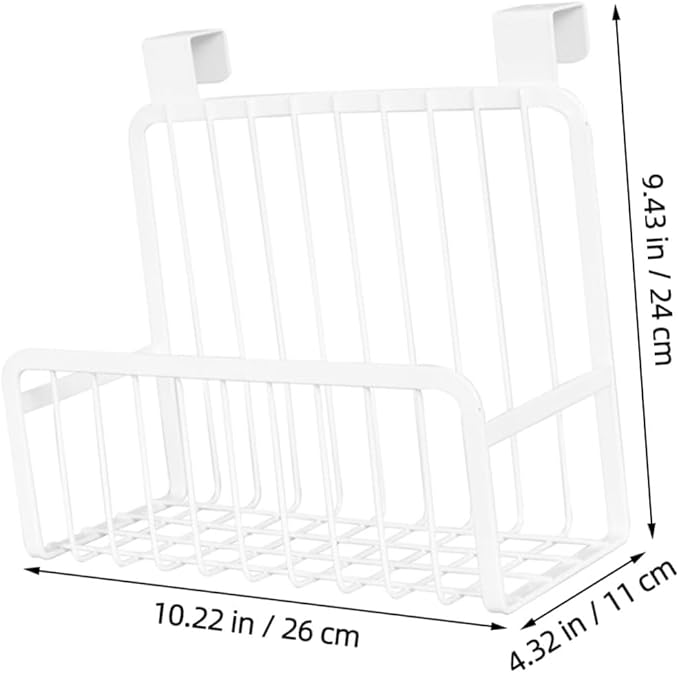 Over the Cabinet Door Hanging Basket Organizer Nail Kitchen Storage for Condiments Strong Bearing Capacity Fits Cabinets Up to Thick for Bathroom and Office Use