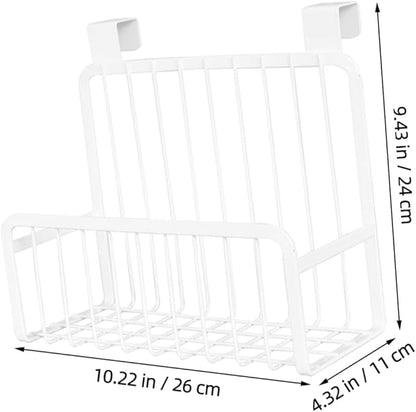 Over the Cabinet Door Hanging Basket Organizer Nail Kitchen Storage for Condiments Strong Bearing Capacity Fits Cabinets Up to Thick for Bathroom and Office Use