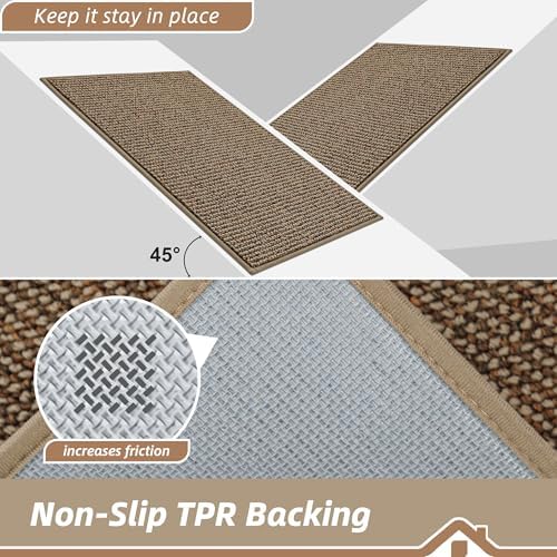 BEQHAUSE Dirt Trapper Door Mat 24" x 36", Non-Slip Washable Doormats, Beige - Image 6