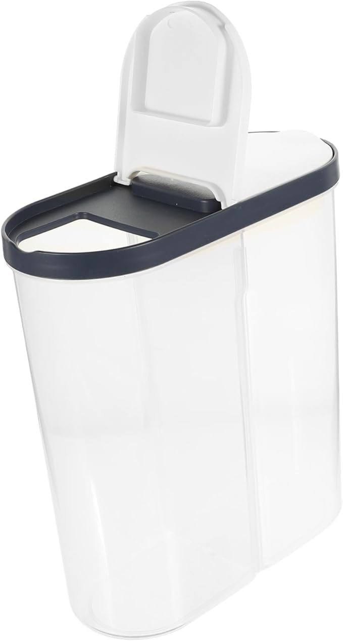 Airtight Rice Storage Container with Divided Compartments Sealed Food Storage Bin for Kitchen Organization PP Material for Grains Cereal Beans and Flour