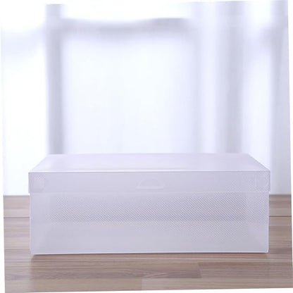 TEHAUX 6PCS Transparent Dustproof Shoe Boxes Plastic Storage Containers with Flip Cover Stackable Shoe Organizers for Home and Shop