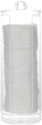 Cosmetic Cotton Pad Holder - Acrylic Makeup Remover Organizer with Dispenser & Storage Rack