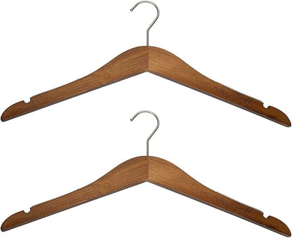 Slim Luxe Wood Top Hangers, Heavy Duty Pants Hangers, Skirt Hangers, Coat Hangers- Clothes Hangers - Non Slip, Slim and Space Saving Hanger. (Mahogany, 6)
