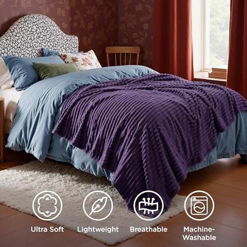 Bedsure Soft Twin XL Blanket for Bed Dorm Purple 66"x90" - Image 5