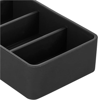 iDesign The Sarah Tanno Collection 4 Slot Silicone Cosmetic Drawer Organizer, Black